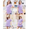 image:imageEkouaer Womens Maternity Shirts Short Sleeve Pregnancy Tops Blouses Split Side Casual Crewneck Pregnant Tunic TeePurple