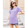 image:imageEkouaer Womens Maternity Shirts Short Sleeve Pregnancy Tops Blouses Split Side Casual Crewneck Pregnant Tunic TeePurple
