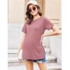 image:imageEkouaer Womens Maternity Shirts Short Sleeve Pregnancy Tops Blouses Split Side Casual Crewneck Pregnant Tunic TeeRed Purple