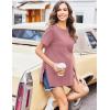 image:imageEkouaer Womens Maternity Shirts Short Sleeve Pregnancy Tops Blouses Split Side Casual Crewneck Pregnant Tunic TeeRed Purple