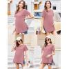 image:imageEkouaer Womens Maternity Shirts Short Sleeve Pregnancy Tops Blouses Split Side Casual Crewneck Pregnant Tunic TeeRed Purple