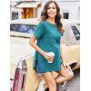 image:imageEkouaer Womens Maternity Shirts Short Sleeve Pregnancy Tops Blouses Split Side Casual Crewneck Pregnant Tunic TeeTeal