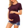image:imageEkouaer Womens Maternity Shirts Short Sleeves Nursing Tops 3 Pack Double Laye Breastfeeding Tees Pregnancy Clothes SXXL3pcs Black  Dark Red  Grey