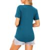 image:imageEkouaer Womens Maternity Shirts Short Sleeves Nursing Tops 3 Pack Double Laye Breastfeeding Tees Pregnancy Clothes SXXL3pcs Black  Deep Grey  Blue Green