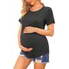 image:imageEkouaer Womens Maternity Shirts Short Sleeves Nursing Tops 3 Pack Double Laye Breastfeeding Tees Pregnancy Clothes SXXL3pcs Black  Dirty Pink  Dark Gray