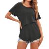 image:imageEkouaer Womens Maternity Shirts Short Sleeves Nursing Tops 3 Pack Double Laye Breastfeeding Tees Pregnancy Clothes SXXL3pcs Black  Dirty Pink  Dark Gray