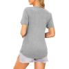 image:imageEkouaer Womens Maternity Shirts Short Sleeves Nursing Tops 3 Pack Double Laye Breastfeeding Tees Pregnancy Clothes SXXL3pcs Black  Khaki  Light Gray