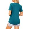image:imageEkouaer Womens Maternity Shirts Short Sleeves Nursing Tops 3 Pack Double Laye Breastfeeding Tees Pregnancy Clothes SXXL3pcs Black  Lake Green  Teal