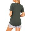 image:imageEkouaer Womens Maternity Shirts Short Sleeves Nursing Tops 3 Pack Double Laye Breastfeeding Tees Pregnancy Clothes SXXL3pcs Black  Light Brown  Deep Army Green