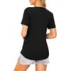 image:imageEkouaer Womens Maternity Shirts Short Sleeves Nursing Tops 3 Pack Double Laye Breastfeeding Tees Pregnancy Clothes SXXL3pcs Black  Light Gray  Lake Green