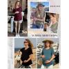image:imageEkouaer Womens Maternity Shirts Short Sleeves Nursing Tops 3 Pack Double Laye Breastfeeding Tees Pregnancy Clothes SXXL3pcs Black  Light Green  Dark Red