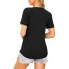 image:imageEkouaer Womens Maternity Shirts Short Sleeves Nursing Tops 3 Pack Double Laye Breastfeeding Tees Pregnancy Clothes SXXL3pcs Black  Light Green  Dark Red