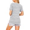 image:imageEkouaer Womens Maternity Shirts Short Sleeves Nursing Tops 3 Pack Double Laye Breastfeeding Tees Pregnancy Clothes SXXL3pcs Deep Grey  Floral Grey  Stripe Black  White