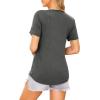 image:imageEkouaer Womens Maternity Shirts Short Sleeves Nursing Tops 3 Pack Double Laye Breastfeeding Tees Pregnancy Clothes SXXL3pcs Flecking Grey  Wine Red  Orange