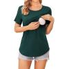 image:imageEkouaer Womens Maternity Shirts Short Sleeves Nursing Tops 3 Pack Double Laye Breastfeeding Tees Pregnancy Clothes SXXL3pcs Red  Lake Green  Blue Green
