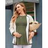 image:imageEkouaer Womens Maternity Tops Long Sleeve Pregnancy Tunic Blouses Crew Neck Ribbed Shirts Pregnant ClothesArmy Green