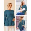 image:imageEkouaer Womens Maternity Tops Long Sleeve Pregnancy Tunic Blouses Crew Neck Ribbed Shirts Pregnant ClothesBlue