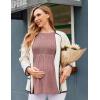 image:imageEkouaer Womens Maternity Tops Long Sleeve Pregnancy Tunic Blouses Crew Neck Ribbed Shirts Pregnant ClothesBlush Pink