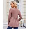 image:imageEkouaer Womens Maternity Tops Long Sleeve Pregnancy Tunic Blouses Crew Neck Ribbed Shirts Pregnant ClothesBlush Pink