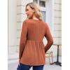 image:imageEkouaer Womens Maternity Tops Long Sleeve Pregnancy Tunic Blouses Crew Neck Ribbed Shirts Pregnant ClothesCaramel