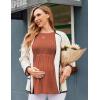 image:imageEkouaer Womens Maternity Tops Long Sleeve Pregnancy Tunic Blouses Crew Neck Ribbed Shirts Pregnant ClothesCaramel