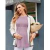 image:imageEkouaer Womens Maternity Tops Long Sleeve Pregnancy Tunic Blouses Crew Neck Ribbed Shirts Pregnant ClothesDark Pink