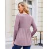 image:imageEkouaer Womens Maternity Tops Long Sleeve Pregnancy Tunic Blouses Crew Neck Ribbed Shirts Pregnant ClothesDark Pink