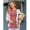image:imageEkouaer Womens Maternity Tops Long Sleeve Pregnancy Tunic Blouses Crew Neck Ribbed Shirts Pregnant ClothesDusty Rose