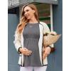 image:imageEkouaer Womens Maternity Tops Long Sleeve Pregnancy Tunic Blouses Crew Neck Ribbed Shirts Pregnant ClothesGrey