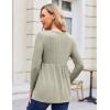 image:imageEkouaer Womens Maternity Tops Long Sleeve Pregnancy Tunic Blouses Crew Neck Ribbed Shirts Pregnant ClothesLight Brown