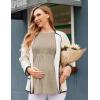 image:imageEkouaer Womens Maternity Tops Long Sleeve Pregnancy Tunic Blouses Crew Neck Ribbed Shirts Pregnant ClothesMocha Brown