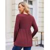 image:imageEkouaer Womens Maternity Tops Long Sleeve Pregnancy Tunic Blouses Crew Neck Ribbed Shirts Pregnant ClothesWine Red