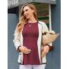 image:imageEkouaer Womens Maternity Tops Long Sleeve Pregnancy Tunic Blouses Crew Neck Ribbed Shirts Pregnant ClothesWine Red