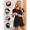 image:imageEkouaer Womens Nursing Pajamas Maternity Breastfeeding Pjs Sleepwear Layer Soft Postpartum Lounge Set Pregnancy ClothesA Black