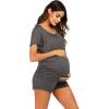 image:imageEkouaer Womens Nursing Pajamas Maternity Breastfeeding Pjs Sleepwear Layer Soft Postpartum Lounge Set Pregnancy ClothesA Dark Grey
