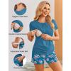 image:imageEkouaer Womens Nursing Pajamas Maternity Breastfeeding Pjs Sleepwear Layer Soft Postpartum Lounge Set Pregnancy ClothesA Floral Teal