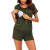 image:imageEkouaer Womens Nursing Pajamas Maternity Breastfeeding Pjs Sleepwear Layer Soft Postpartum Lounge Set Pregnancy ClothesA Olive