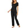 image:imageEkouaer Womens Nursing Pajamas Maternity Breastfeeding Pjs Sleepwear Layer Soft Postpartum Lounge Set Pregnancy ClothesB Black