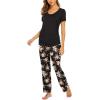 image:imageEkouaer Womens Nursing Pajamas Maternity Breastfeeding Pjs Sleepwear Layer Soft Postpartum Lounge Set Pregnancy ClothesB Floral Black