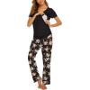 image:imageEkouaer Womens Nursing Pajamas Maternity Breastfeeding Pjs Sleepwear Layer Soft Postpartum Lounge Set Pregnancy ClothesB Floral Black