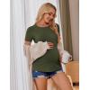 image:imageEkouaer Womens Nursing Tops 3 Pack Double Layer Breastfeeding Shirts Short Sleeve Maternity Clothes SXXL3pcs Black  Army Green  Dirty Pink