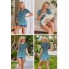 image:imageEkouaer Womens Nursing Tops 3 Pack Double Layer Breastfeeding Shirts Short Sleeve Maternity Clothes SXXL3pcs Black  Beige Teal Print