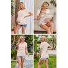 image:imageEkouaer Womens Nursing Tops 3 Pack Double Layer Breastfeeding Shirts Short Sleeve Maternity Clothes SXXL3pcs Black  Beige Teal Print