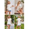 image:imageEkouaer Womens Nursing Tops 3 Pack Double Layer Breastfeeding Shirts Short Sleeve Maternity Clothes SXXL3pcs Black  Brown  White
