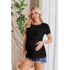 image:imageEkouaer Womens Nursing Tops 3 Pack Double Layer Breastfeeding Shirts Short Sleeve Maternity Clothes SXXL3pcs Black  Burgundy Red  Green