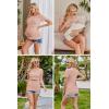 image:imageEkouaer Womens Nursing Tops 3 Pack Double Layer Breastfeeding Shirts Short Sleeve Maternity Clothes SXXL3pcs Black  Dirty Pink  White Stripe