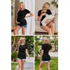 image:imageEkouaer Womens Nursing Tops 3 Pack Double Layer Breastfeeding Shirts Short Sleeve Maternity Clothes SXXL3pcs Black  Grey Floral Blue