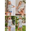 image:imageEkouaer Womens Nursing Tops 3 Pack Double Layer Breastfeeding Shirts Short Sleeve Maternity Clothes SXXL3pcs Light Green  Light Blue  Grey Stripe