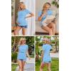 image:imageEkouaer Womens Nursing Tops 3 Pack Double Layer Breastfeeding Shirts Short Sleeve Maternity Clothes SXXL3pcs Light Green  Light Blue  Grey Stripe