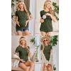image:imageEkouaer Womens Nursing Tops 3 Pack Short Sleeve Ribbed Breastfeeding Shirts Double Layer Maternity Shirt Pregnancy ClothesBlackCaramelArmy Green